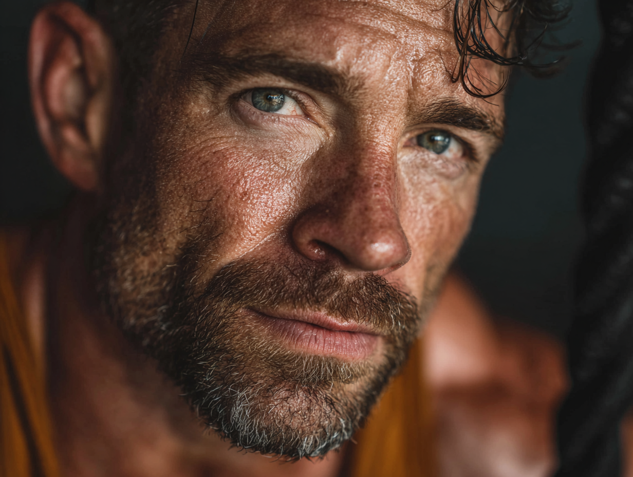 Bărbat matur în sală de fitness